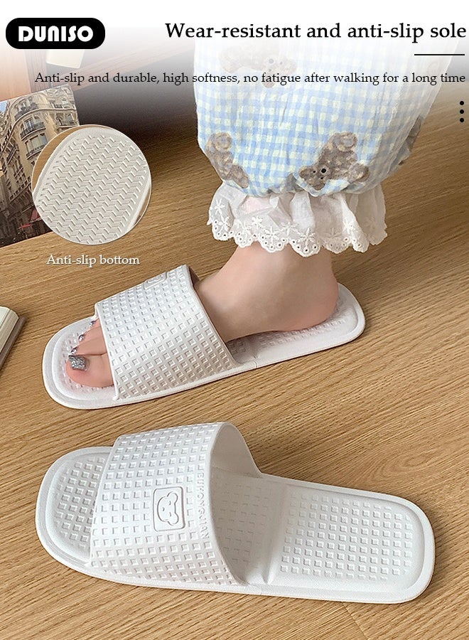 DUNISO Quick Dry Slippers Unisex, Bathroom Slippers, Anti-Slip Indoor Slippers,Soft Light Weight Flat Sandals Slippers, Folding And Disposable Slippers For Travelling And Showering In Hotel  - Image 5