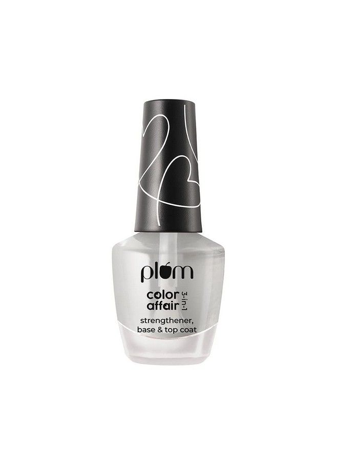 Plum Color Affair 3In1 Strengthener Base & Top Coat Glossy Finish 7Free Formula With Aha & Avocado Oil 100% Vegan & Crueltyfree 11Ml  - Image 2