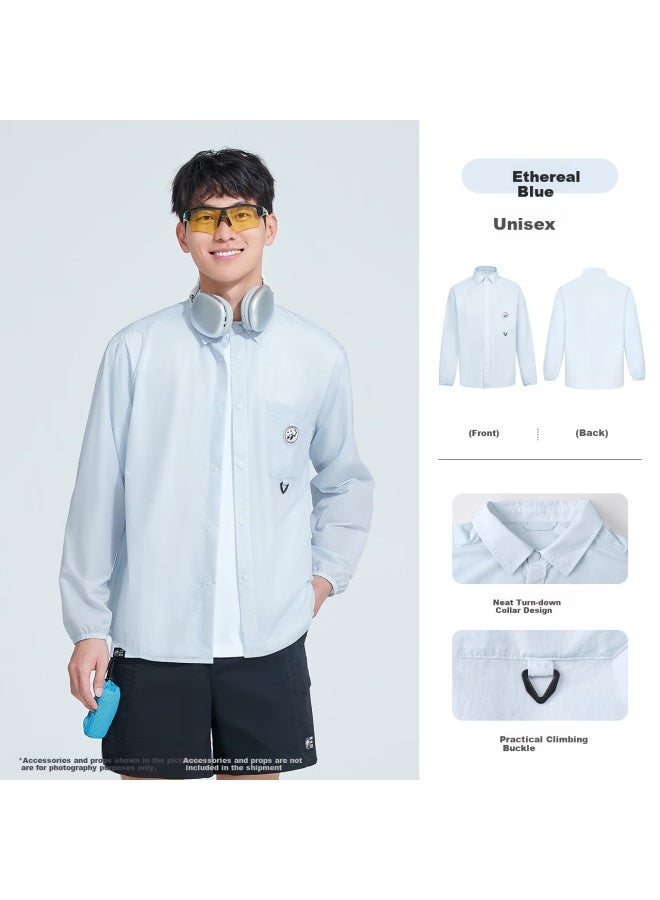 Panda Camel Series Upf50+ Cooling Water-repellent Sun Protection Shirt Outdoor Uni R126 Blue, 2XL - Image 1