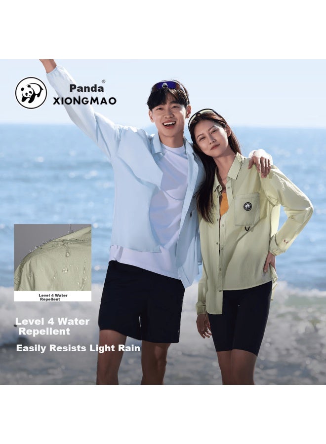 Panda Camel Series Upf50+ Cooling Water-repellent Sun Protection Shirt Outdoor Uni R126 Blue, 2XL - Image 3