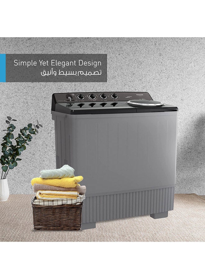 Panasonic Abaya Wash 18Kg Wash 13Kg Spin Twin Tub Washing Machine NA-W18XG1B Grey - Image 2