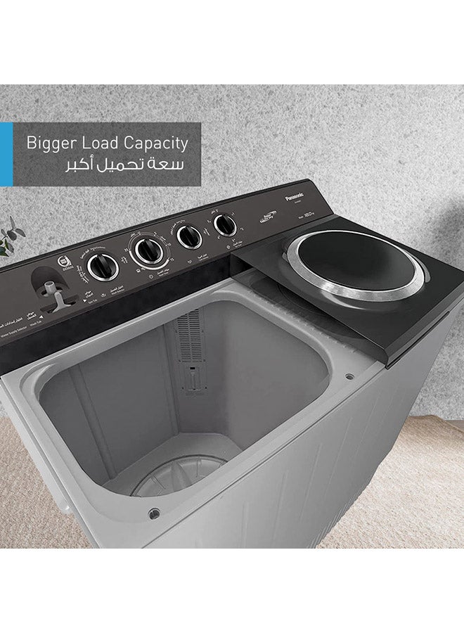 Panasonic Abaya Wash 18Kg Wash 13Kg Spin Twin Tub Washing Machine NA-W18XG1B Grey - Image 3