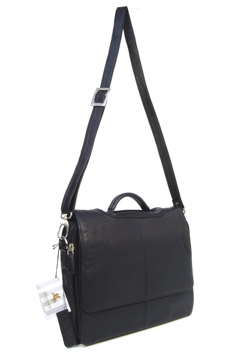 Visconti Visconti Soft Leather Messenger Bag/Briefcase for the Office - 659 Alfie - Black  - Image 2