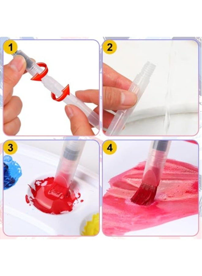 12 قطعة من أقلام فرشاة الماء للألوان المائية، قلم فرشاة ماء مانع للتسرب مع أطراف متنوعة، فرشاة طلاء ألوان مائية، قلم رصاص بفرشاة ناعمة، لأدوات الرسم والرسم للمبتدئين - Image 4