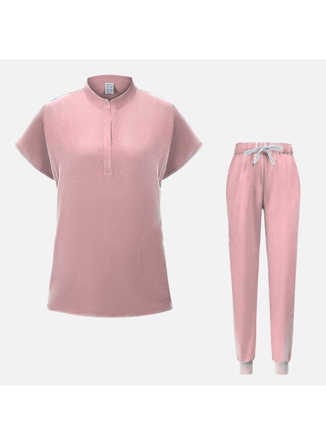 Loquat Womens Medical Scrubs Set Medical Uniform Set Pink - Image 1