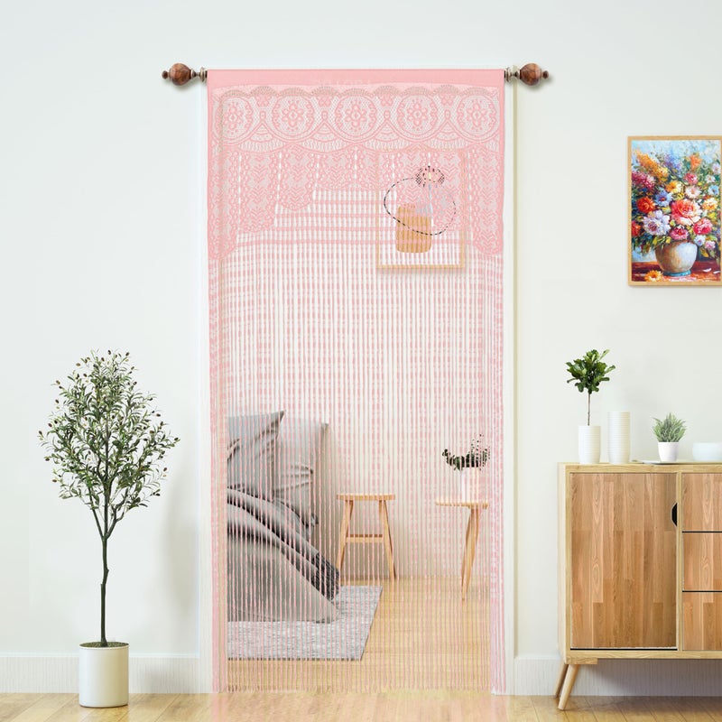 YaoYue Macrame Lace Door String Curtain for DoorwaysRoom Divider Doorway Hippie Window Panel Room Divider Wall Closet Curtains for Bedroom Closet Door Drapes Decorations 3579in90200cmPink