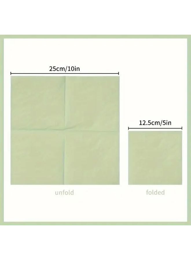 Sage Green Roostertail Napkins 40 Count Double Layer Party Tableware - Image 3