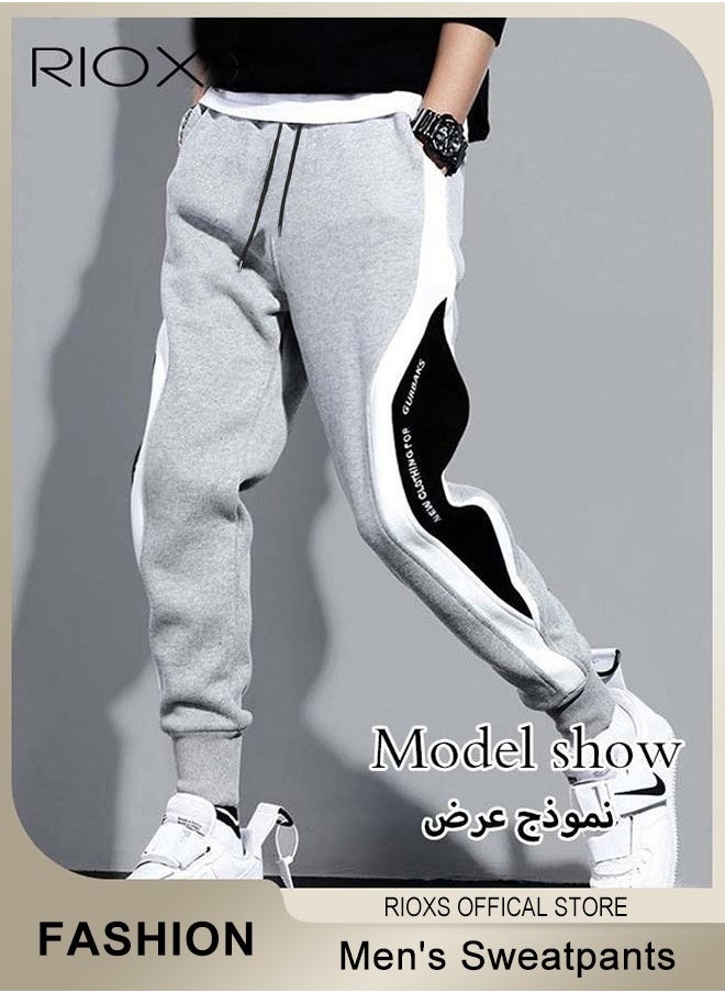 RIOXS Men's Classic Sports Sweatpants, Elastic Waist Drawstring Casual Trousers, Comfortable Lounge Jogger with Side Pockets and Ribbed Ankle Cuffs, Suitable for Leisure And Outdoor Activities  - Image 3