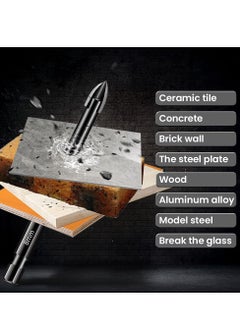 KASTWAVE Drill Bit Set, Efficient Universal Drill Tools Multifunctional Triangle Drill Bit Set, Hard Triangular Cross Alloy Drill Bit Set for Glass, Plastic, Tile, Wood, Concrete, Drill Tip Tools (6 Pieces)  - Image 3