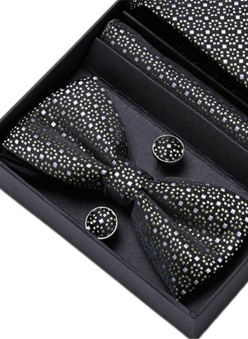 5 pcs high-end tie for men business professional formal tie bow tie cufflinks square scarf fashion accessories gift box  - Image 3