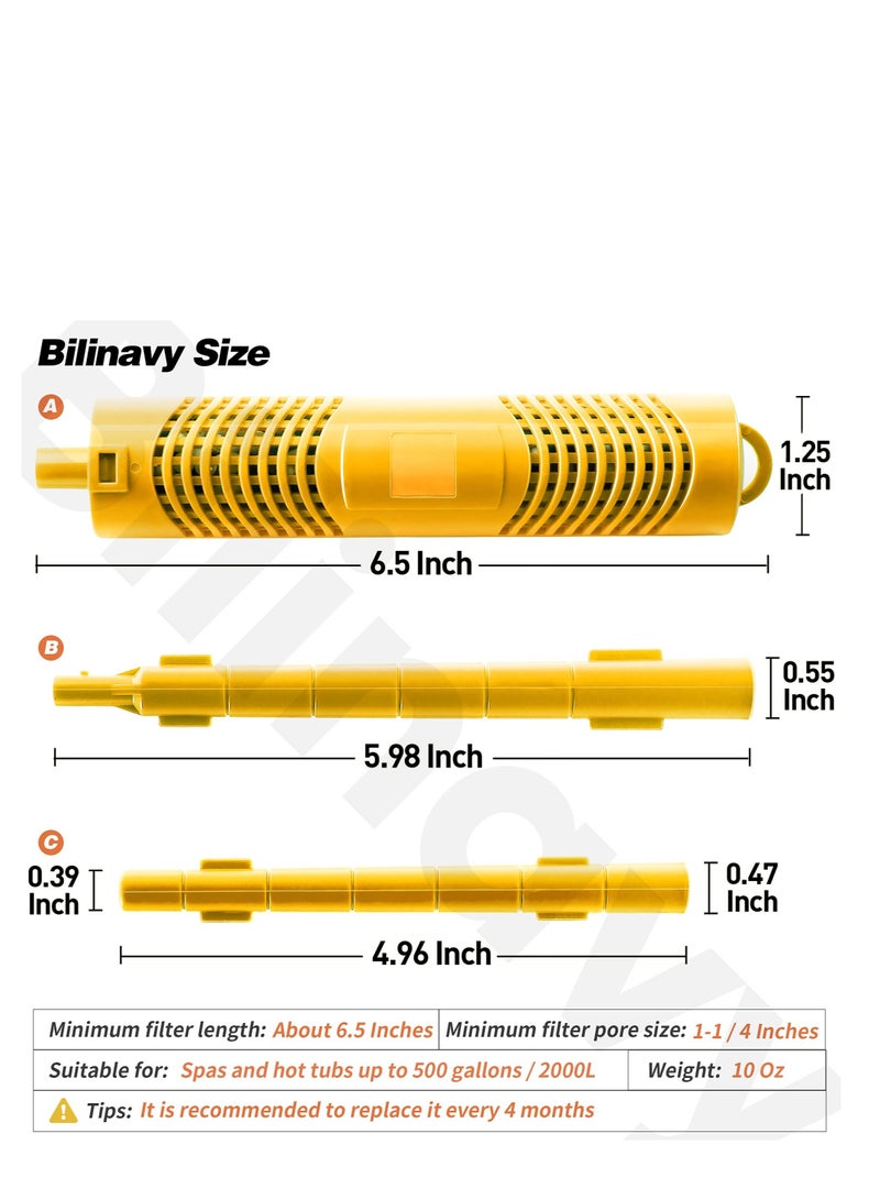 SYOSI Mineral Sticks for Hot Tub Spa in Filter Mineral Stick Cartridge Stick Parts Sanitizer Stick for Hot Tub Spa Swimming Pool Fish Pond Filter Cartridge, Last for 4 MonthsYellow 2PCS - Image 2