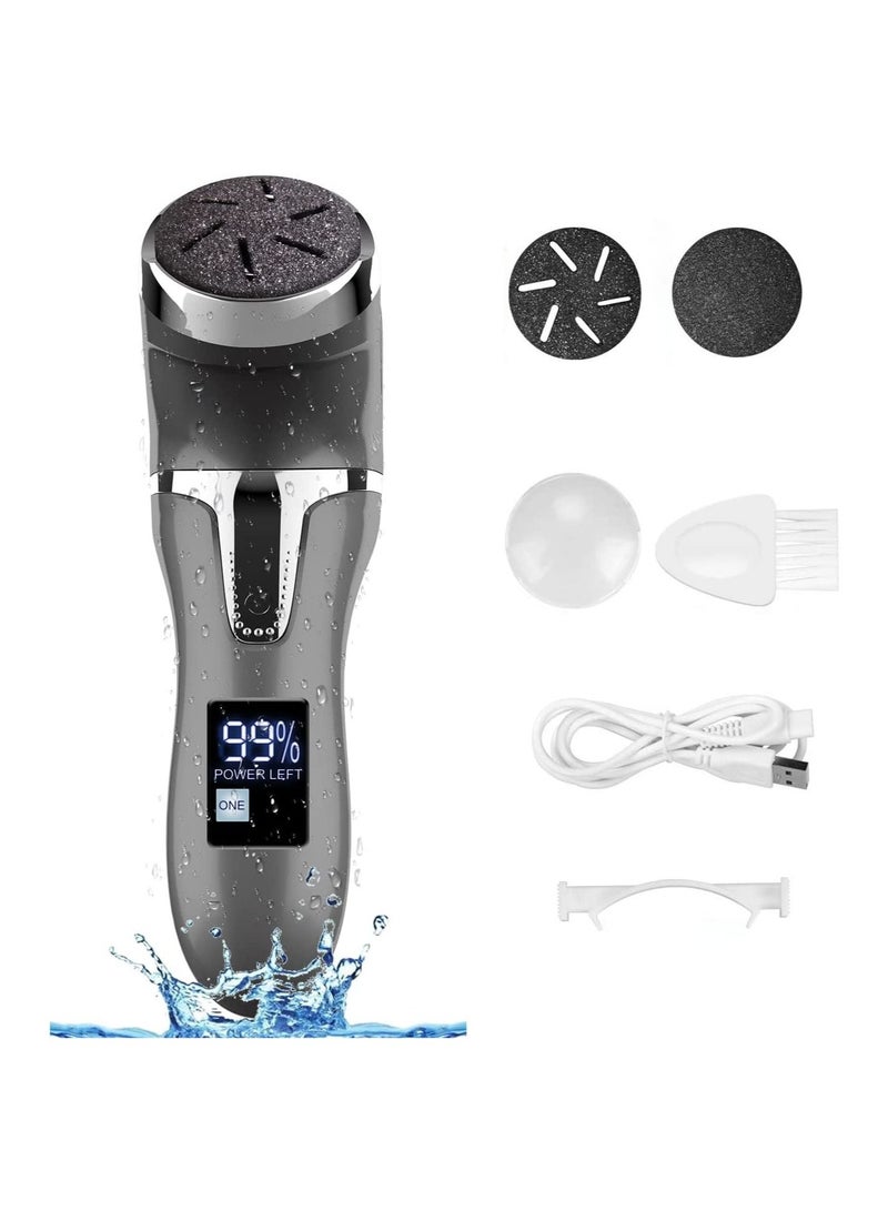 general Rechargeable Electric Foot Callus Remover, 3 Grinding Heads Portable Waterproof Foot File, Professional Pedicure Tools Feet Care for Dead, Hard Cracked Dry Skin-Black 1200mAh - Image 1