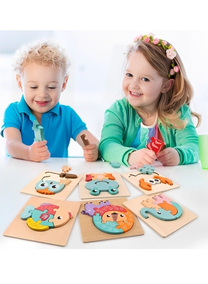 Wooden 3D Jigsaw Puzzle Lion Small Shape for Toddlers, Teacher Parents Early Learning Support Tools, Attractive Colors and Patterns, Montessori Motor and Sensory Skills Develop Toys, Ideal Gift - Image 4