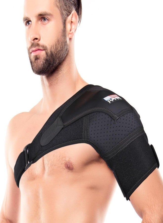 CLEVISS BRACE Shoulder Brace for Rotator Cuff - for Bursitis, Dislocated AC Joint, Labrum Tear, Tendonitis, Adjustable Neoprene Compression Support Sleeve for Men and Women (Black L-XL) - Image 1