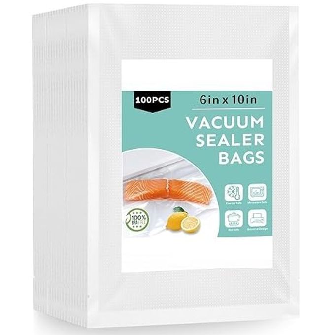 VACUUM SEALER BAGS FOR FOOD 100 QUART COMMERCIAL GRADE EMBOSSED FOOD VACUUM BAGS PRECUT FOOD SAVER BAGS FOR SOUS VIDE17X25 MEAL PREP AND STORAGE BPA FREE