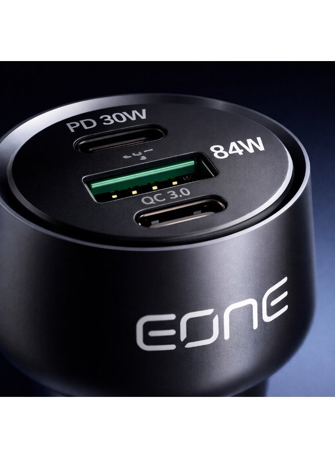 EONE 84W Car Charger Dual Port USB-C PD 30W & USB-A QC3.0, Fast Charging Car Adapter for iPhone, Samsung, Tablet & Devices, High Power Car Charger – Black - Image 5