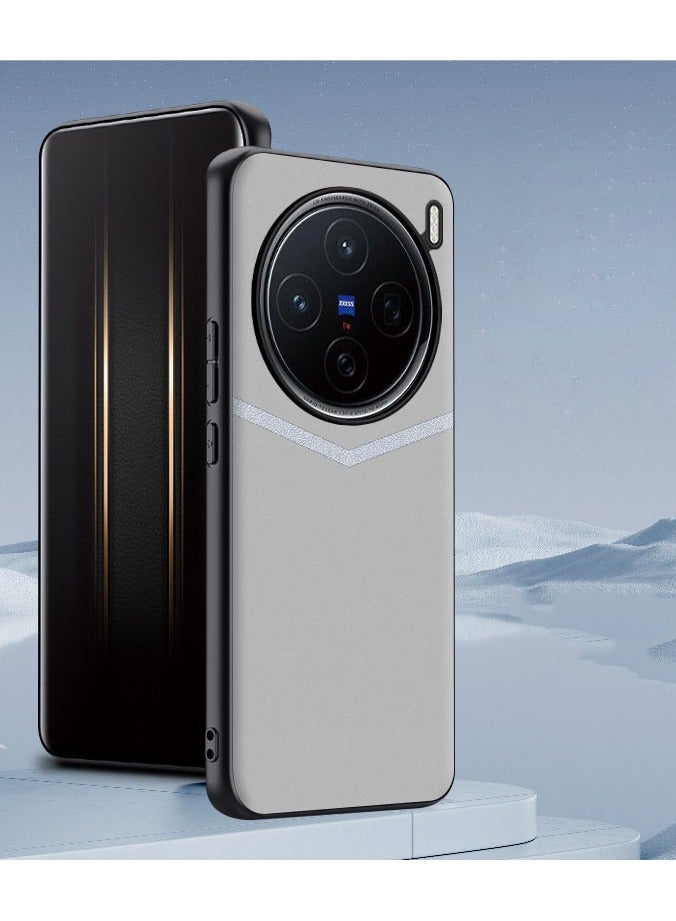 عام غطاء متوافق مع فيفو X200 الترا - حافظة جلدية ملونة، إطار TPU ناعم شامل مقاوم للسقوط بقشرة صلبة - Image 1