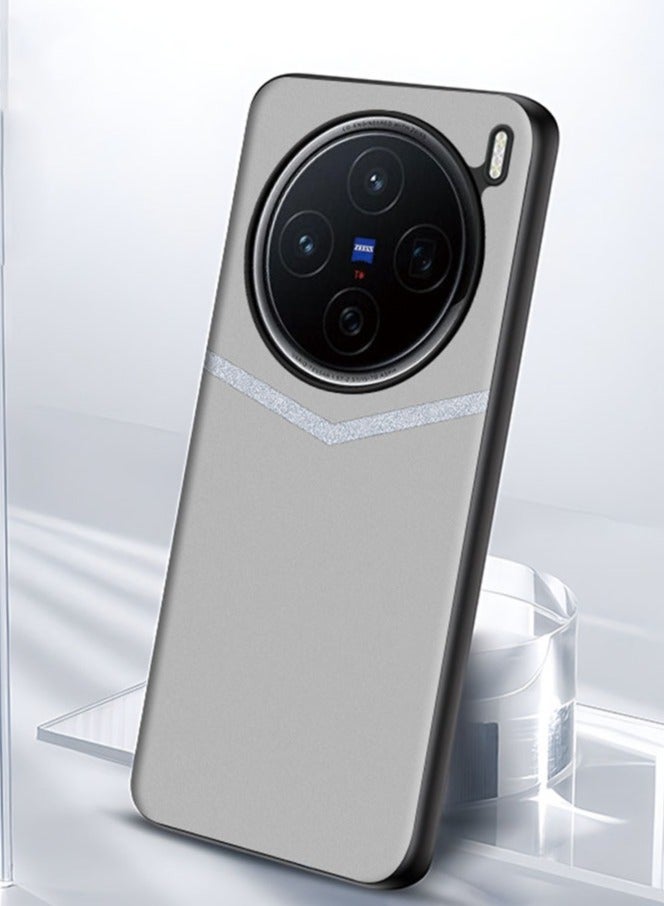 عام غطاء متوافق مع فيفو X200 الترا - حافظة جلدية ملونة، إطار TPU ناعم شامل مقاوم للسقوط بقشرة صلبة - Image 3