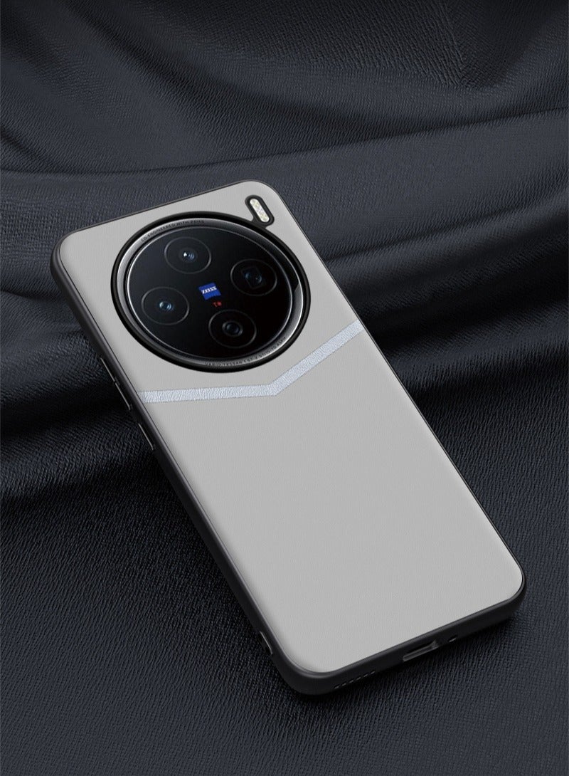 عام غطاء متوافق مع فيفو X200 الترا - حافظة جلدية ملونة، إطار TPU ناعم شامل مقاوم للسقوط بقشرة صلبة - Image 2