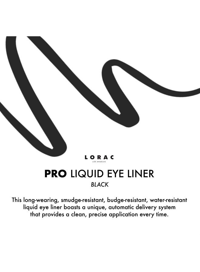 Lorac PRO Liquid Eyeliner, Black | Precision Brush Tip | Water Resistant | Long Lasting | Smudge Resistant - Image 2