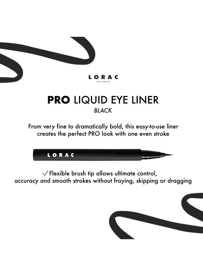 Lorac PRO Liquid Eyeliner, Black | Precision Brush Tip | Water Resistant | Long Lasting | Smudge Resistant - Image 3