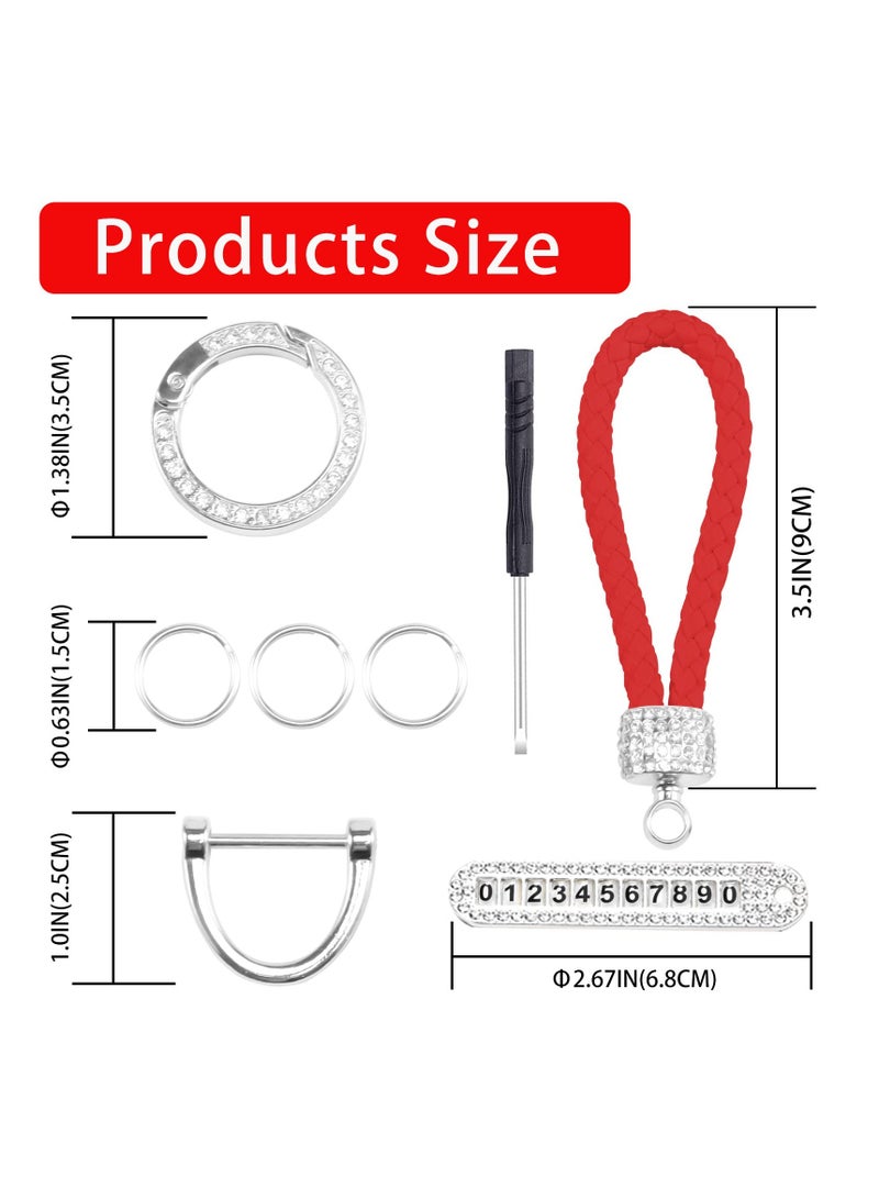 Car Keychain Metal Keychain Ring Gold Glitter Diamond - Image 2