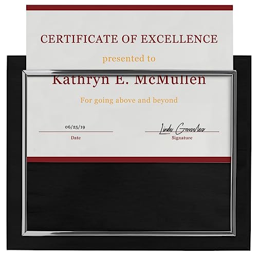 PlaqueMaker 10.5 x 13" Certificate Display Plaque - Offered in Coated Black Wood with an 8.5 x 11" Silver Frame - Slide in Your Diploma, Award Certificate, Award of Achievement, Class Photo, and More - Image 5