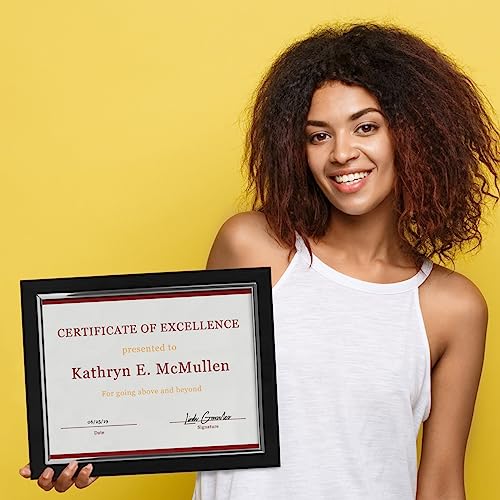 PlaqueMaker 10.5 x 13" Certificate Display Plaque - Offered in Coated Black Wood with an 8.5 x 11" Silver Frame - Slide in Your Diploma, Award Certificate, Award of Achievement, Class Photo, and More - Image 3