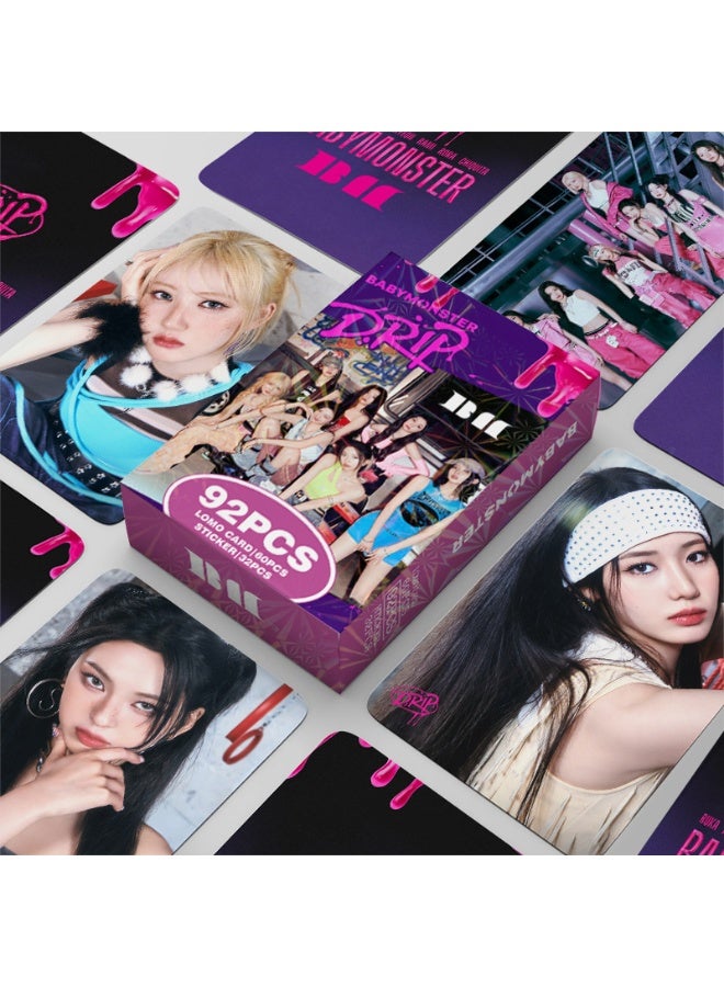NIBEMINENT 92 Pcs Kpop BABYMONSTER DRIP Lomo Cards Card For Fans Collection Gifts - Image 3