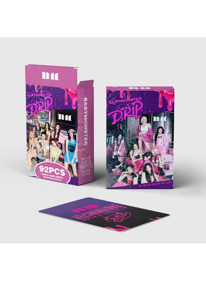 NIBEMINENT 92 Pcs Kpop BABYMONSTER DRIP Lomo Cards Card For Fans Collection Gifts - Image 2