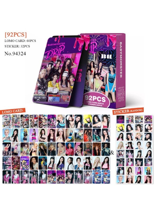 NIBEMINENT 92 Pcs Kpop BABYMONSTER DRIP Lomo Cards Card For Fans Collection Gifts - Image 1