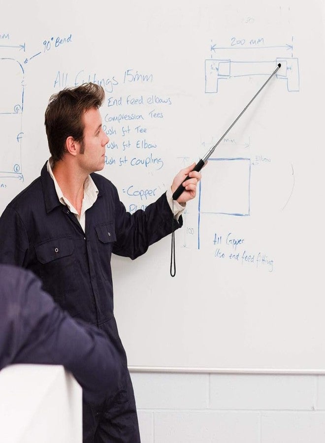Hodaqe Telescopic Teachers Pointer,Teaching Pointer Stick for Classroom,Metal Hand Retractable Pointer Extended Length 100cm, Handheld Presenter Whiteboard Pointer (Black) - Image 2