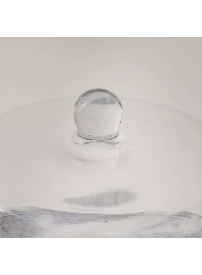 La Mesa Glass Cake Stand With Marble Base 28*20Cm - Image 4
