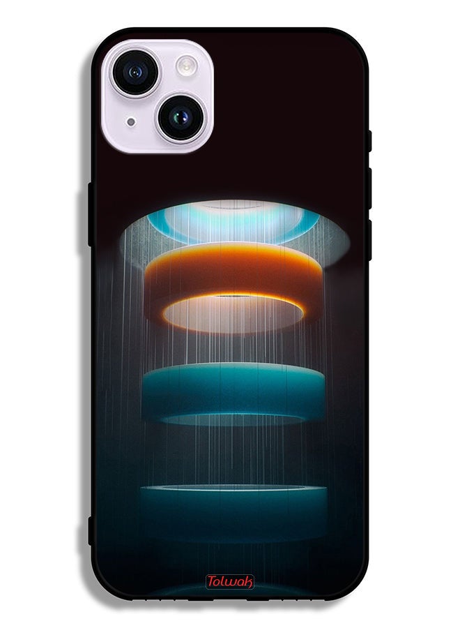 Tolwak Apple iPhone 14 Protective Case Rings Art Pattern - Image 2