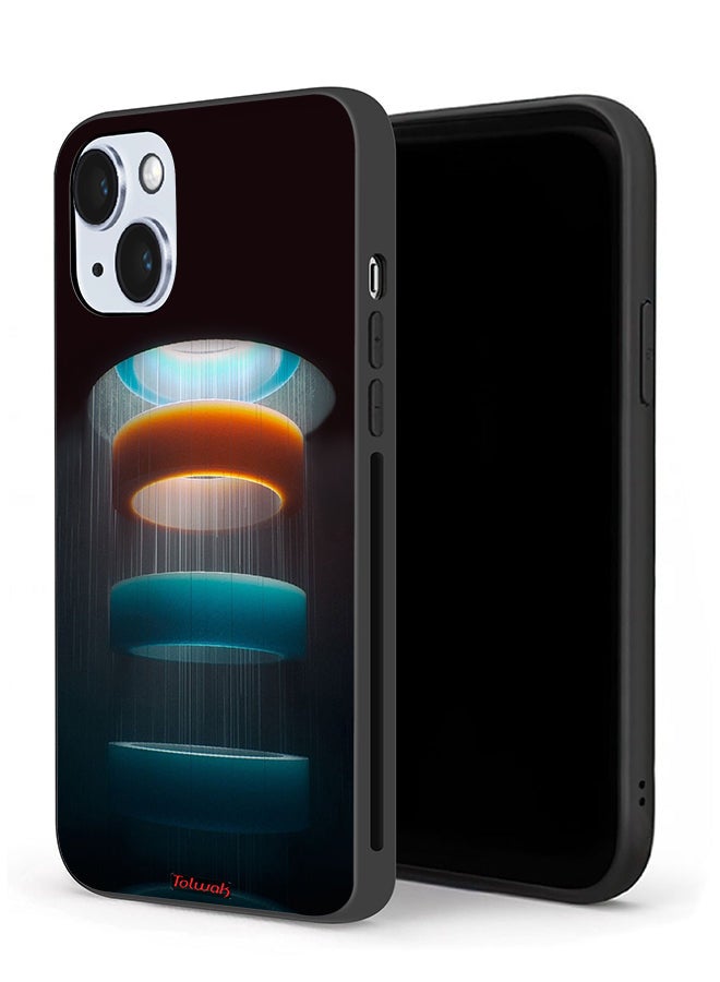 Tolwak Apple iPhone 14 Protective Case Rings Art Pattern - Image 1