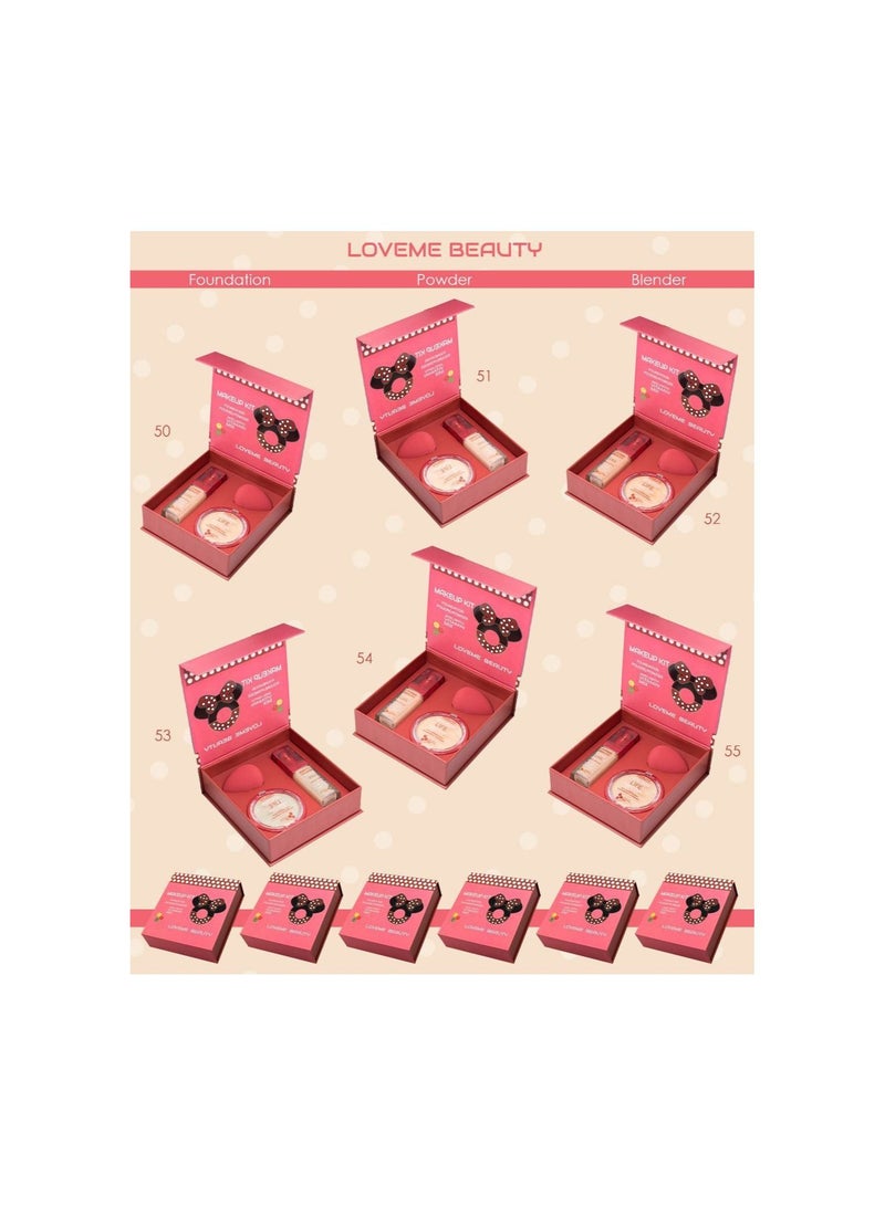 LOVEME BEAUTY Mini Box Consists of 3 Pieces of Face Powder foundation and Beauty Blinder - Image 3