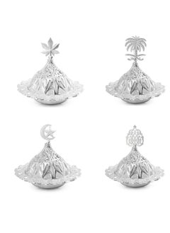 Generic 4 pc Incense Burner 8 * 8 cm ( SILVER)  - Image 1