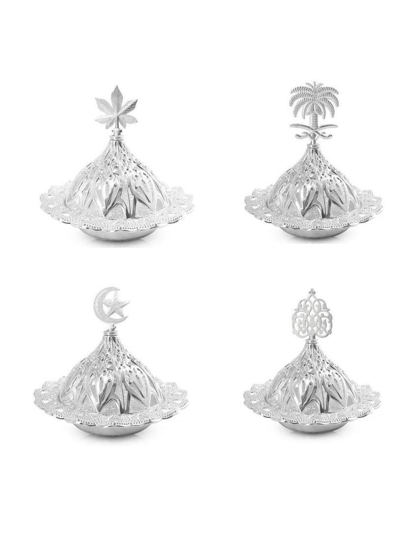 4 pc Incense Burner 8 * 8 cm ( SILVER) - Image 1