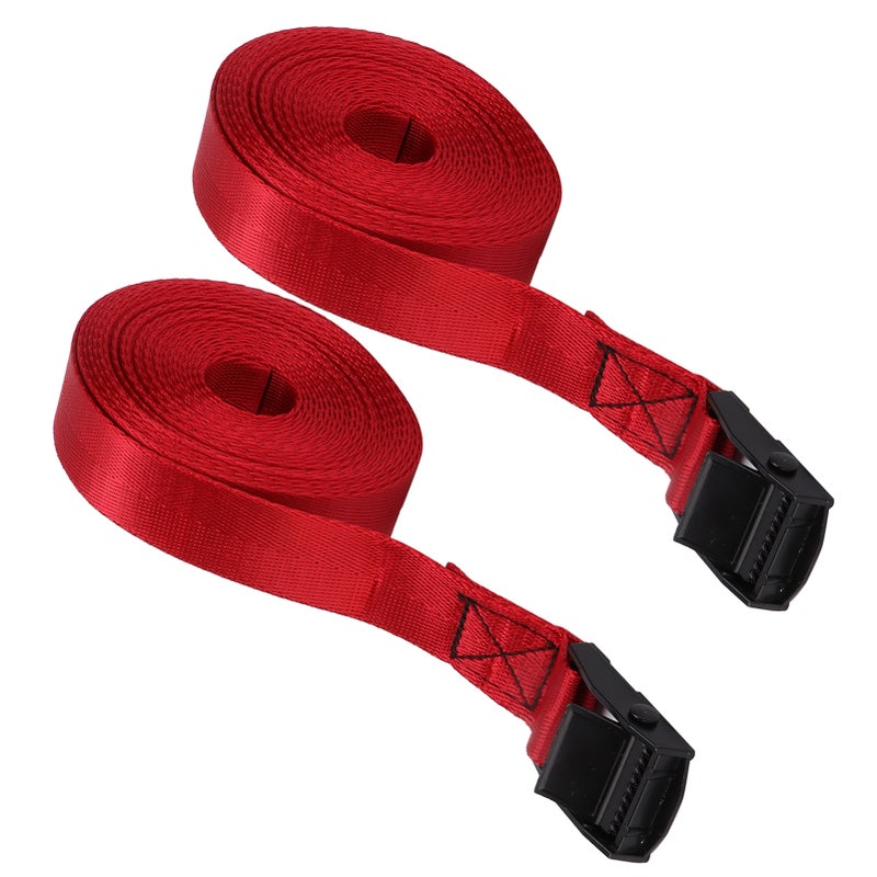 2pcs Tie Down Strap Black Zinc Alloy Press Buckle Bandage 25mm Binding Red Wine Rope1 Meter - Image 3