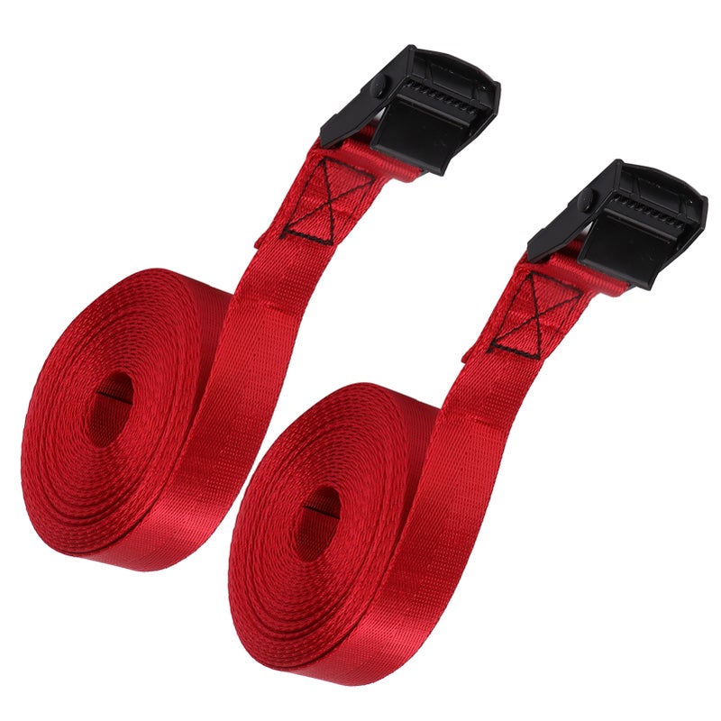 2pcs Tie Down Strap Black Zinc Alloy Press Buckle Bandage 25mm Binding Red Wine Rope1 Meter - Image 5