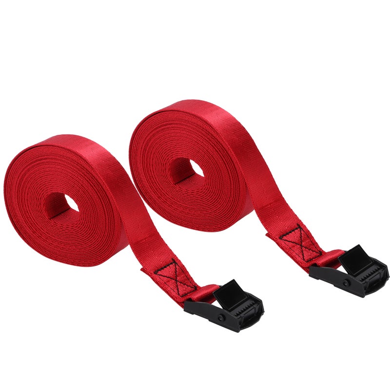 2pcs Tie Down Strap Black Zinc Alloy Press Buckle Bandage 25mm Binding Red Wine Rope1 Meter - Image 4