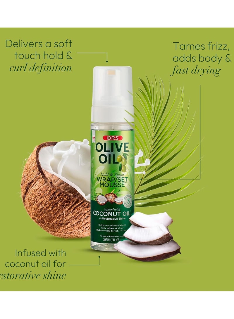 ORS Olive Oil Mousse for Curly Hair Hold and Shine 207ml - Image 2
