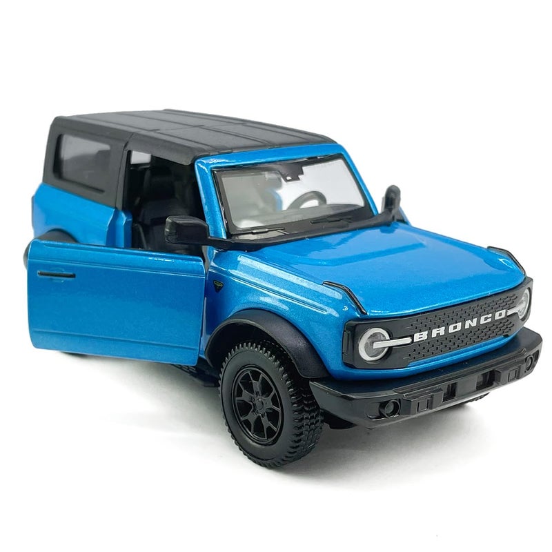 Metanyl 2-Door Bronco Badlands Model Car 1/36 Scale Diecast Toy Cars Metal Alloy Childrens Vehicles  Pull Back Doors Open  Black Rim  Mens Collection  Kids Toys for Boys Gifts  Cake Topper Home D?cor  Blue - Image 4
