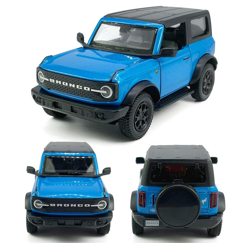 Metanyl 2-Door Bronco Badlands Model Car 1/36 Scale Diecast Toy Cars Metal Alloy Childrens Vehicles  Pull Back Doors Open  Black Rim  Mens Collection  Kids Toys for Boys Gifts  Cake Topper Home D?cor  Blue - Image 3
