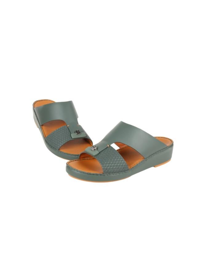 barjeel uno 008-3715 Barjeel Uno Mens Arabic Sandals BS 35 Green  - Image 3