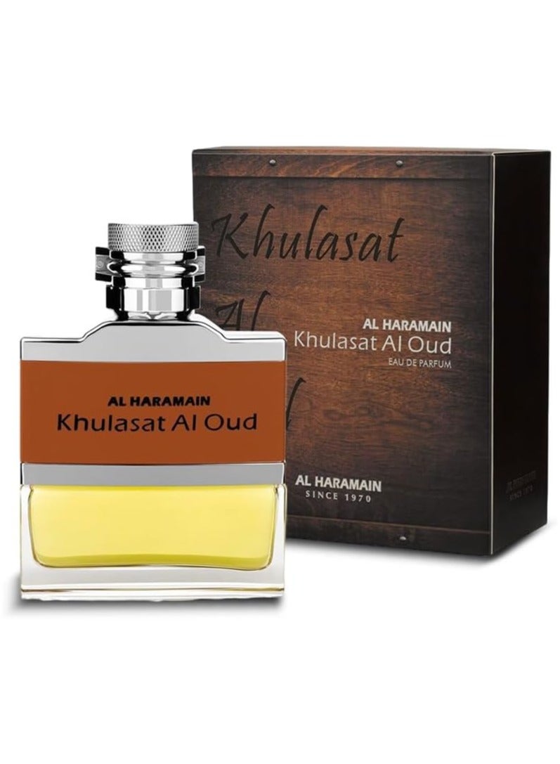 الحرمين عطر الحرمين خلاصة العود أو دو بارفان 100 مل | عطر جلدي وعوْدي للرجال | رائحة شرقية تدوم طويلاً - Image 1