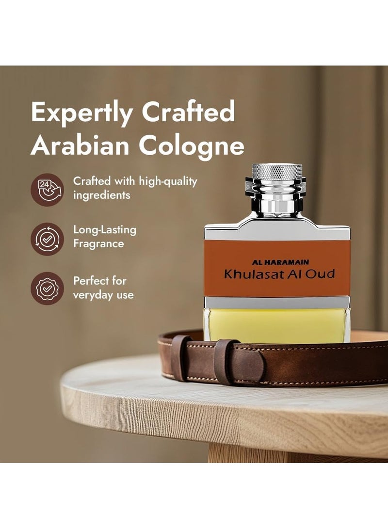 الحرمين عطر الحرمين خلاصة العود أو دو بارفان 100 مل | عطر جلدي وعوْدي للرجال | رائحة شرقية تدوم طويلاً - Image 2