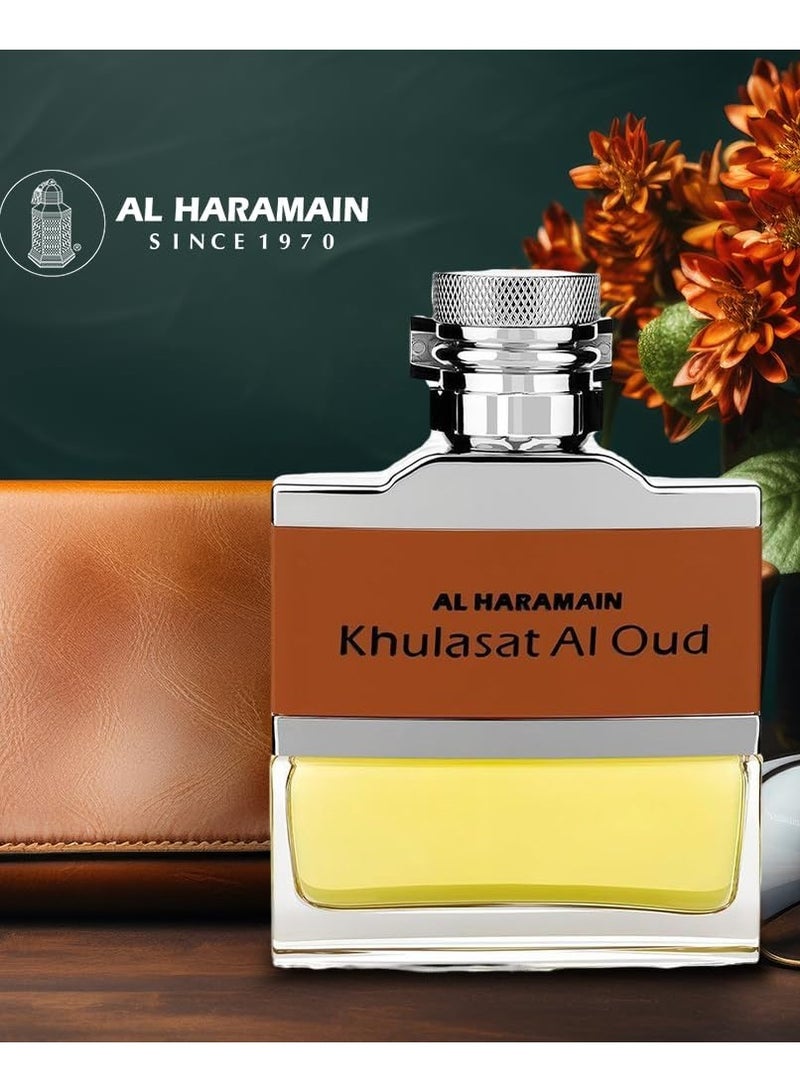 الحرمين عطر الحرمين خلاصة العود أو دو بارفان 100 مل | عطر جلدي وعوْدي للرجال | رائحة شرقية تدوم طويلاً - Image 3