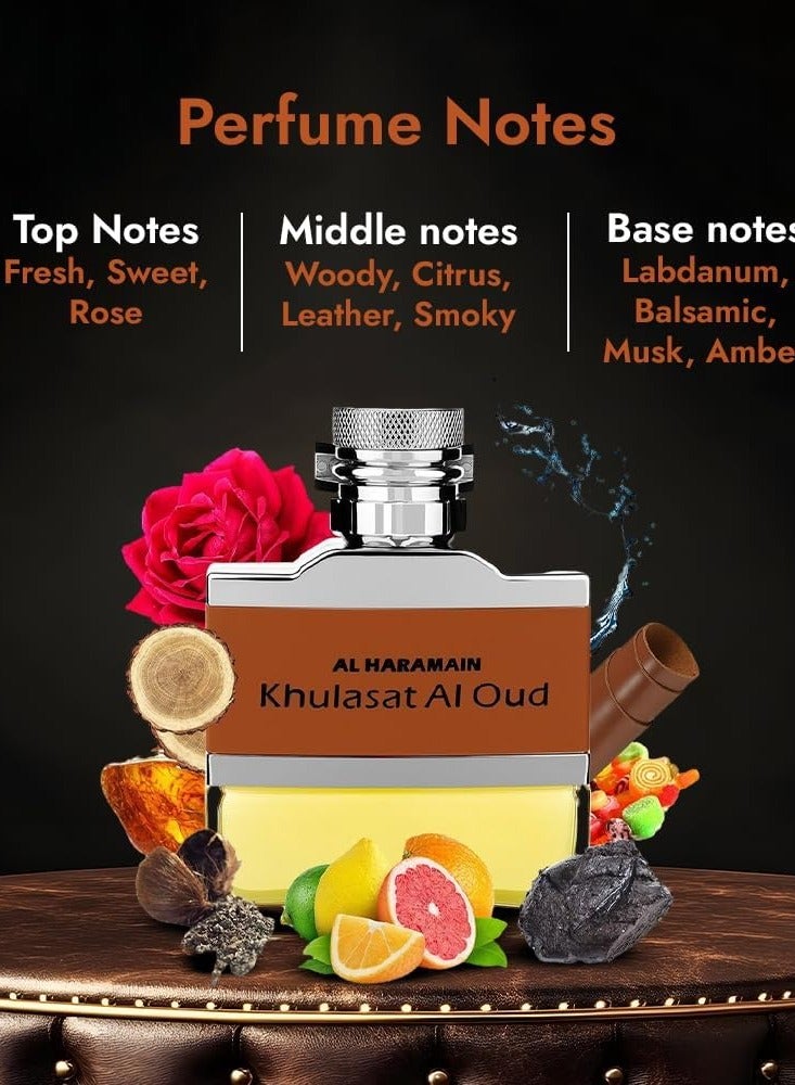 الحرمين عطر الحرمين خلاصة العود أو دو بارفان 100 مل | عطر جلدي وعوْدي للرجال | رائحة شرقية تدوم طويلاً - Image 4