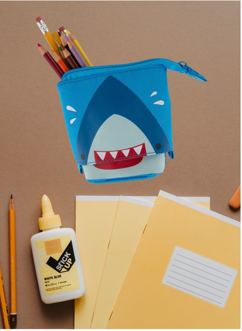 Stephen Joseph Kids Pop Up Pencil Pouch - Shark - Image 2